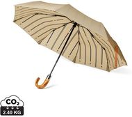 VINGA Bosler AWARE kierrätetty PET 21" sateenvarjo, greige-liitu liikelahja logopainatuksella